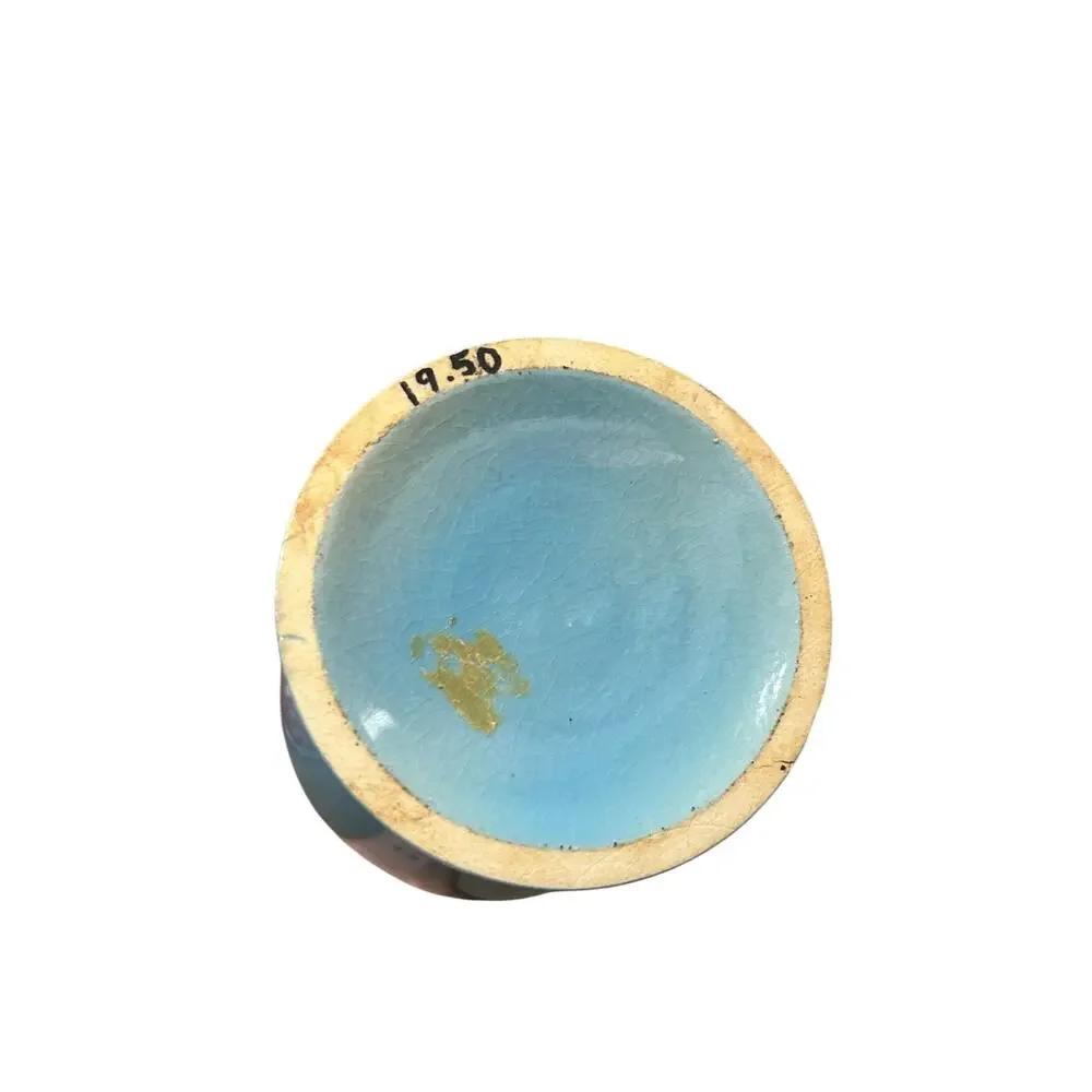 Vintage Light Blue Crackle Glaze Ceramic Vase –  Bird & Cherry Blossom 11.5” - Picture 5 of 5